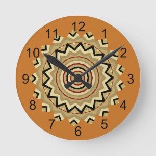 Horloge Ronde Tonton de l'ouest de l'ouest BOHO Mandala Design