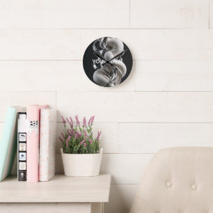 Horloge Ronde Torsion Chrome Vertical - Abstrait 3D Premium