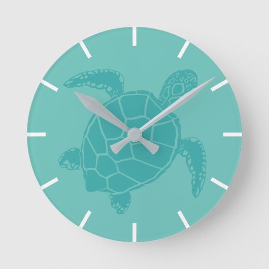 Horloge Ronde Tortue bleue (Recto)