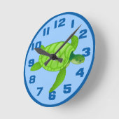 Horloge Ronde Tortue de mer (Angle)