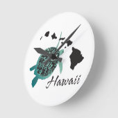 Horloge Ronde Tortue de mer d'Hawaii (Angle)