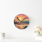Horloge Ronde Tortue Starfish Beach Sunset Design 307 (Maison)