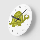 Horloge Ronde Tortue verte (Angle)