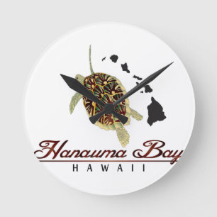 Horloge Ronde Tortue verte d'Hawaii