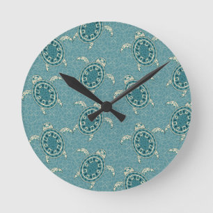 Horloge Ronde tortues arrière - plan