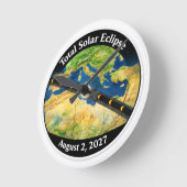 Horloge Ronde Total Solar Eclipse 2027 Map (Angle)