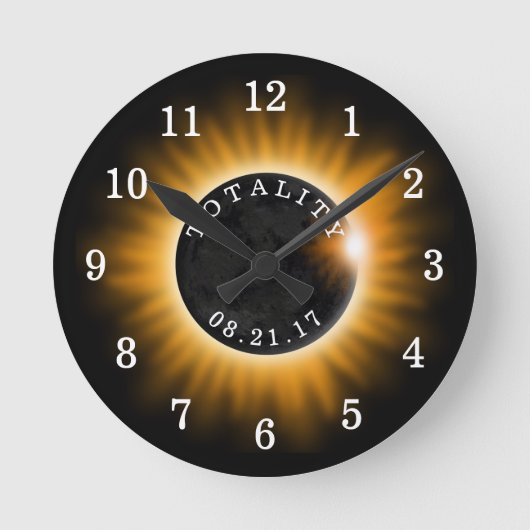 Horloge Ronde Totalité de l'éclipse solaire 2017 (Recto)