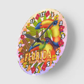 Horloge Ronde Toucans de Floride (Angle)
