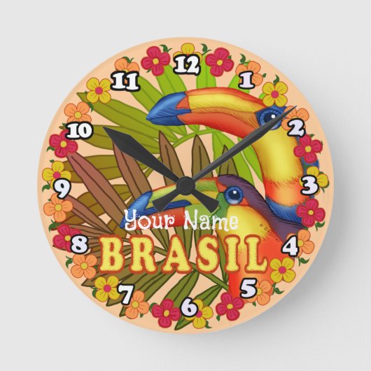 Horloge Ronde Toucans du Brésil (Recto)