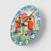 Horloge Ronde Toucans Tea (Angle)