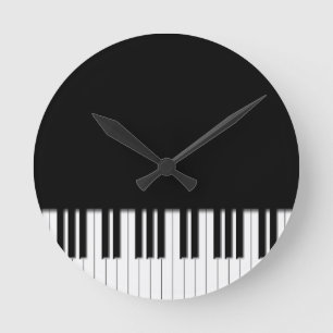 Horloge Ronde Touches de clavier de piano