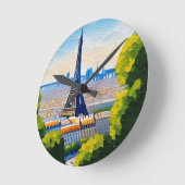 Horloge Ronde Tour Eiffel Paris (Angle)