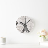Horloge Ronde Tour Eiffel vintage...horloge murale (Maison)
