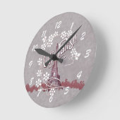 Horloge Ronde Tour Eiffel vintage Oh Paris France Daisy (Angle)