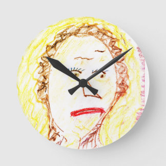 HORLOGE RONDE TOUR EN DEHORS ART LUNCHLADY MUR À FACE ART HORLOG