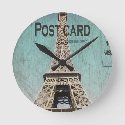 Horloge Ronde Tour Postcard de Paris (Recto)