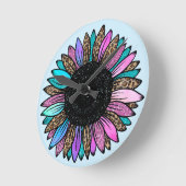 Horloge Ronde Tournesol (Angle)