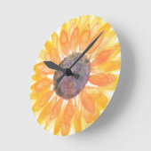 Horloge Ronde Tournesol aquarelle (Angle)