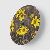 Horloge Ronde Tournesol dans la Montagne Rocheuse (Angle)