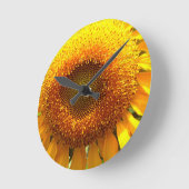 Horloge Ronde Tournesol de mammouth jaune géant (Angle)