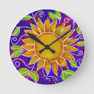 Horloge Ronde Tournesol heureux
