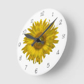 Horloge Ronde Tournesol jaune (Angle)