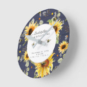 Horloge Ronde Tournesol Rustique Bee Jaune Bébé Statistiques de (Angle)