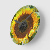 HORLOGE RONDE TOURNESOLS (Angle)