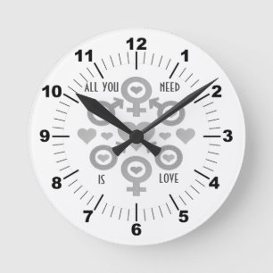 Horloge Ronde Tout ce dont vous avez besoin est amour Acrylique