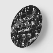 Horloge Ronde Tout est possible Bible chrétienne Verse (Angle)