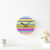 Horloge Ronde Tout sauf Gray Chevron Stripes (Maison)