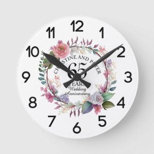 Horloge Ronde Toute élégante fête de mariage (65) Florale de mar