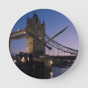 Horloge Ronde Tower Bridge Londres Angleterre Water Night City