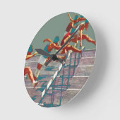 Horloge Ronde Track and Field Hurdles Clock (Angle)