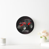 Horloge Ronde Tracteur rouge moderne (Maison)