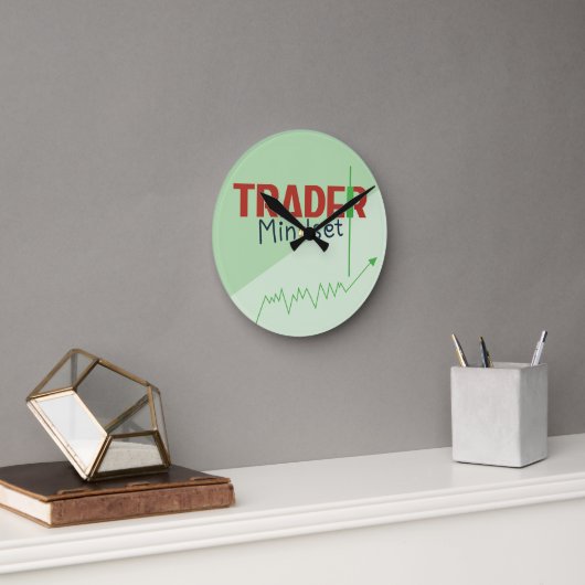 Horloge Ronde Trader Mindset – Discipline Focused Trading (Bureau)
