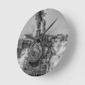 Horloge Ronde Train à vapeur (Angle)