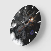 Horloge Ronde Train à vapeur (Angle)