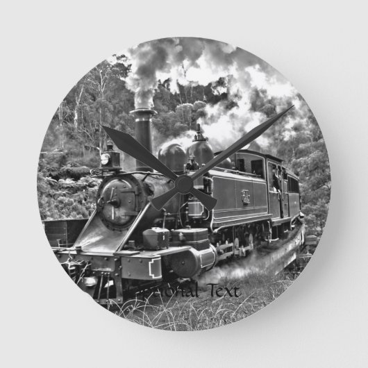 Horloge Ronde Train moteur à vapeur vintage (Recto)
