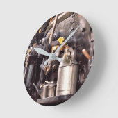 HORLOGE RONDE TRAINS À VAPEUR (Angle)