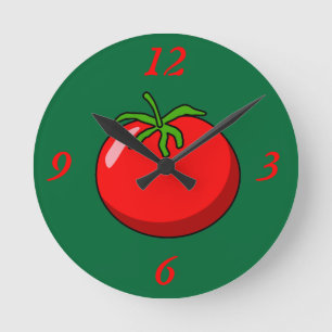 Horloge Ronde Tranche de tomate de bande dessinée