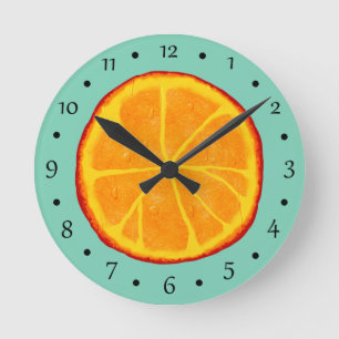 Horloge Ronde Tranche orange juteuse