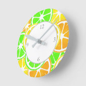 Horloge Ronde Tranches d'agrumes (Angle)