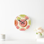 Horloge Ronde Tranches de pamplemousse orange citron vert vibran (Maison)