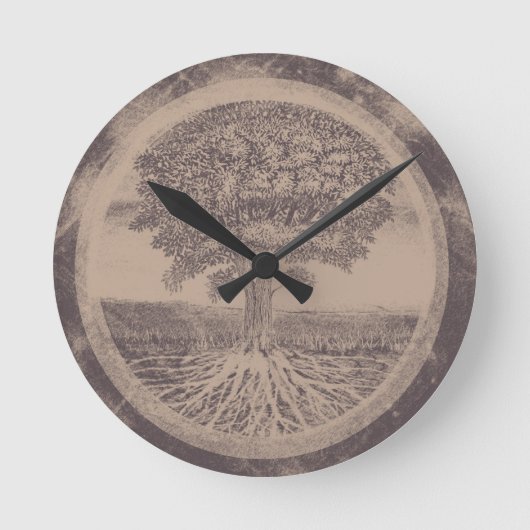 Horloge Ronde Tree of Life in Brown (Recto)
