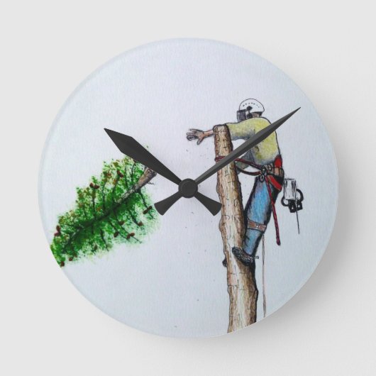 Horloge Ronde Tree Surgeon Arborist at work present (Recto)