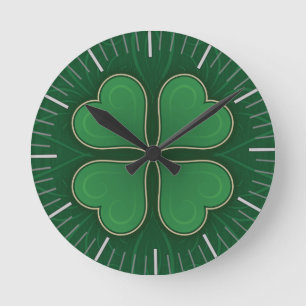 Horloge Ronde Trèfle Chanceux