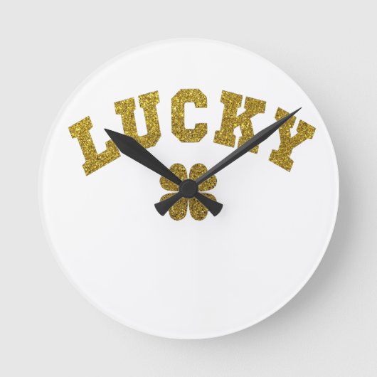 Horloge Ronde Trèfle Chanceux Saint Patrick (Recto)