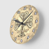 Horloge Ronde Trèfles poker (Angle)