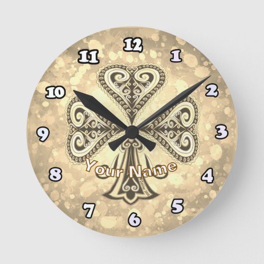 Horloge Ronde Trèfles poker (Recto)